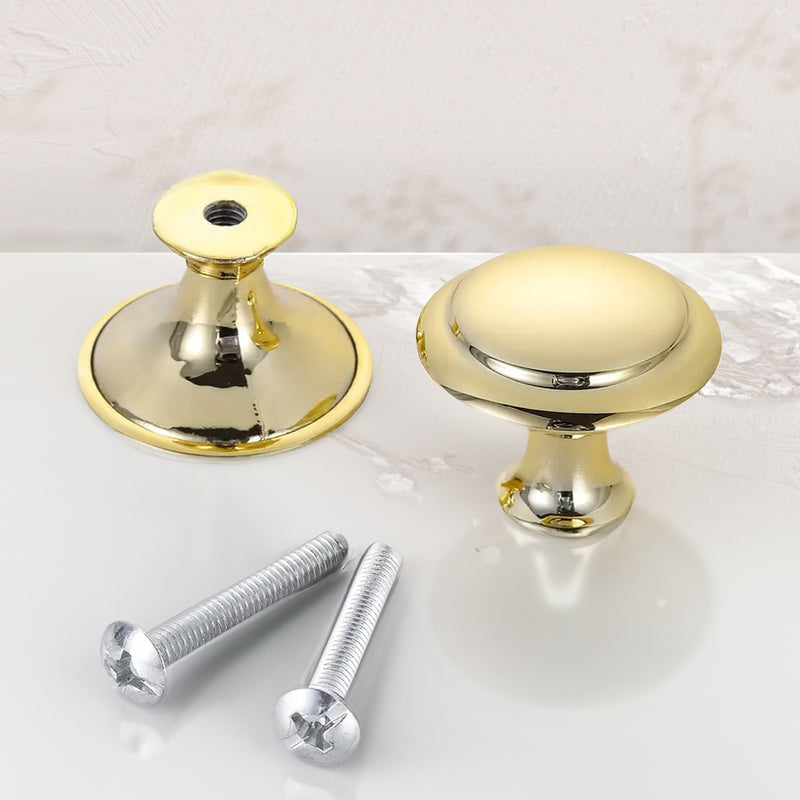 Round Cabinet Knobs – 1.06 Inch Gold/Black Drawer Pulls, Modern Matte –  Lumi Home Furnishings