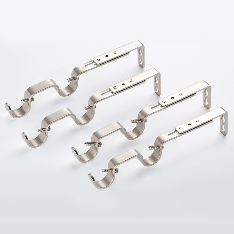 Extendable Double Curtain Rod Brackets 1 in. & 7/8 in. (4-Pieces) – Lumi  Home Furnishings
