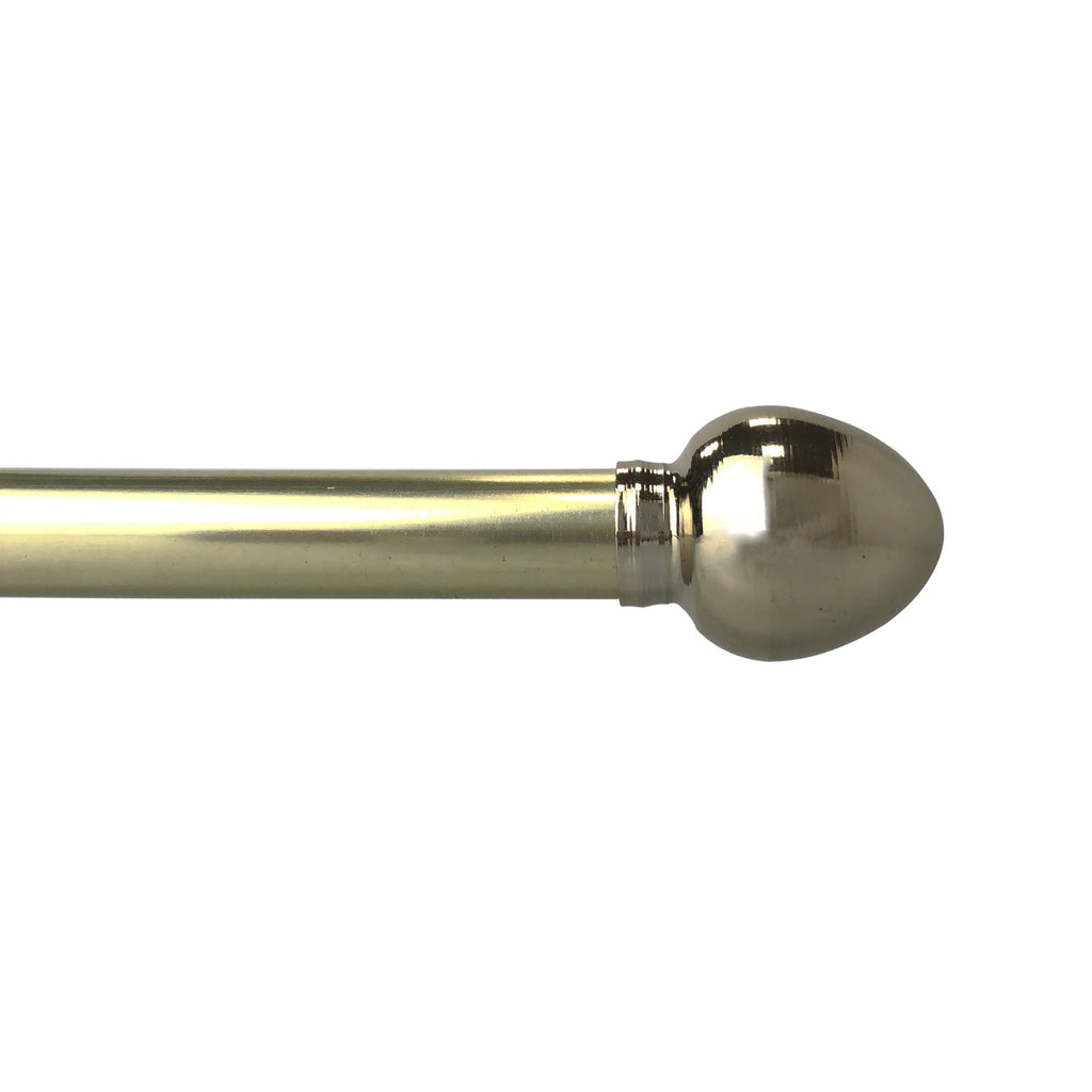 5/8" Drapery Single Curtain Rod Set with Acorn finials_Soft Gold/Brushed Nickel 2-PACK