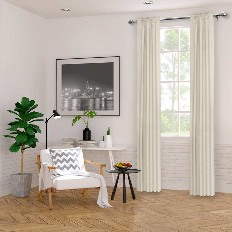 1" Drapery Single Curtain Rod Set with Decorative Ball finials_Brushed Nickel