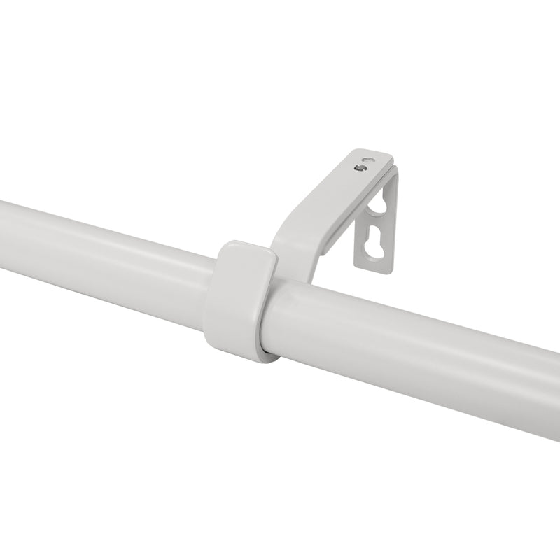 3/4" Drapery Single Curtain Rod Set with Farmhouse Ball Finials_White
