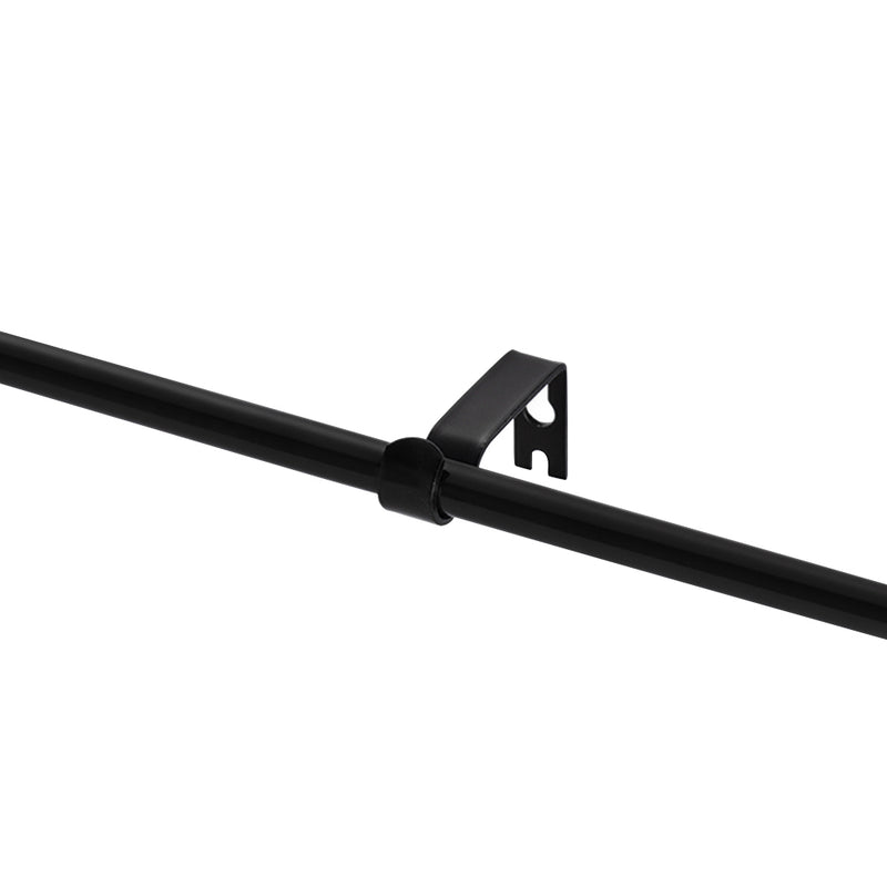 5/8" Single Curtain Rod Set with End Cap Finials_Brushed Nickel/Matte Black