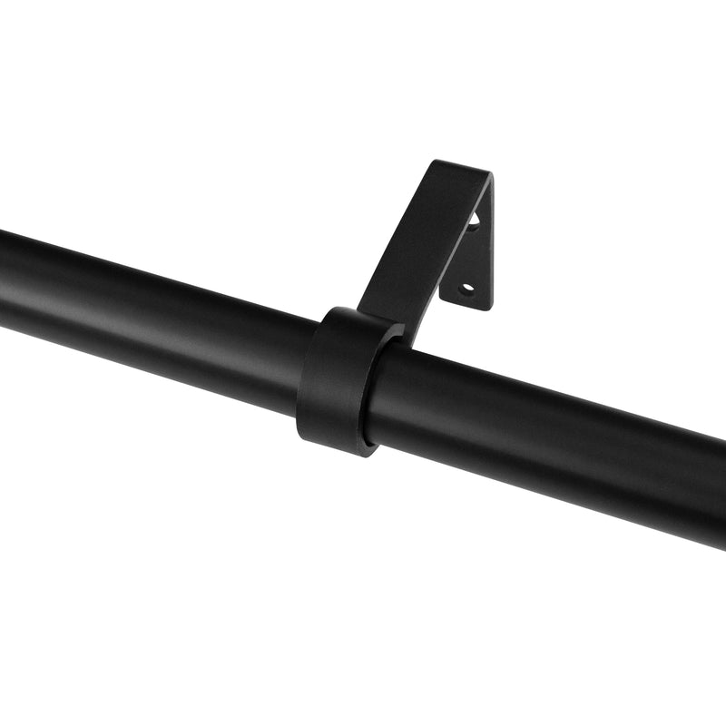 7/8" dia. Drapery Single Curtain Rod Set with Vine Woven Tulipa_Matte Black