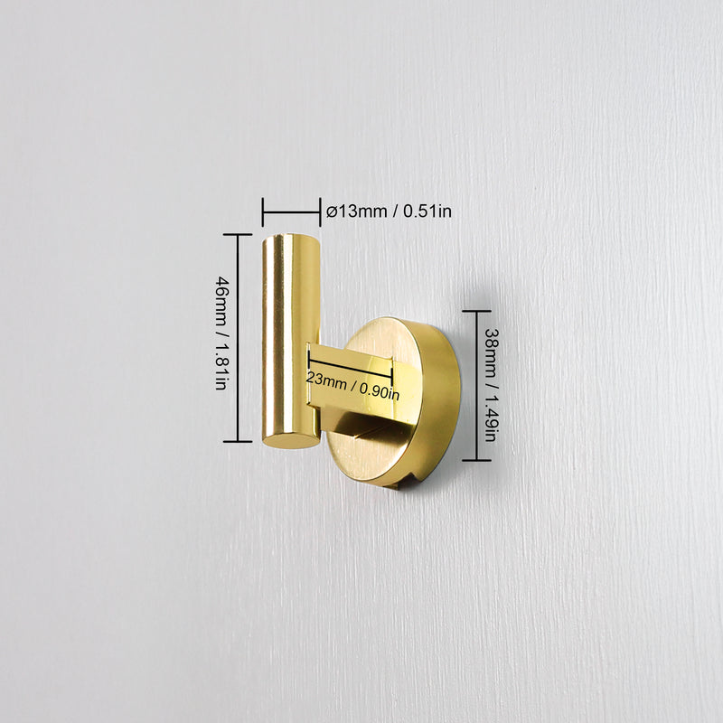 Modern Wall Single Hook Matte Black/Gold/Brushed Nickel
