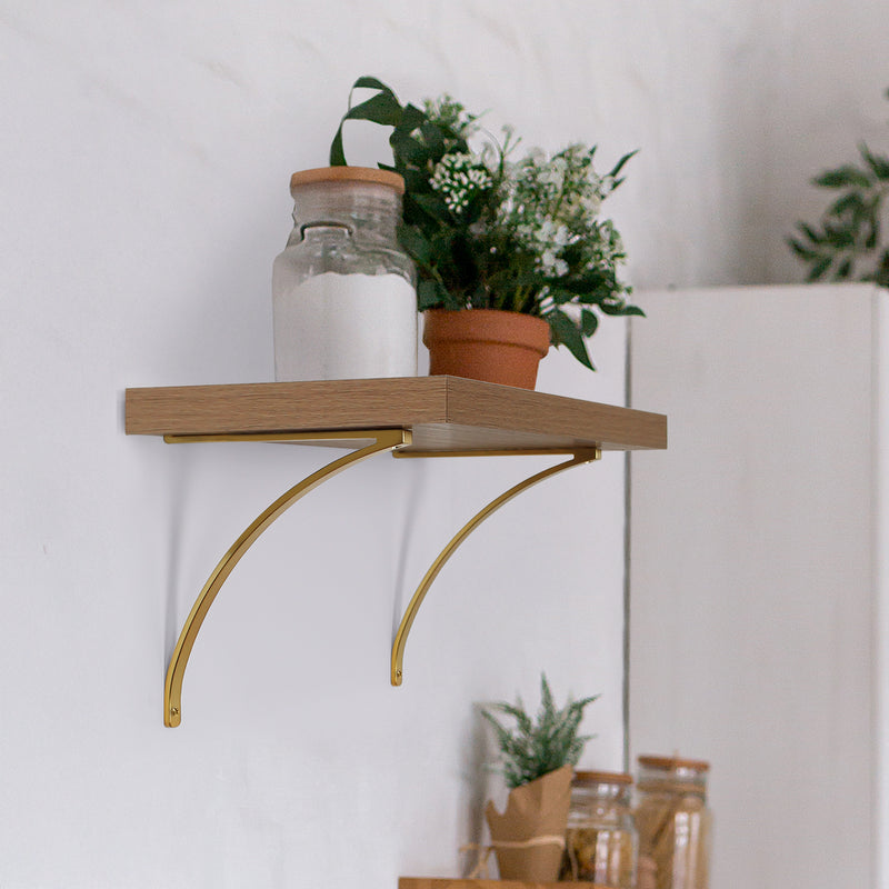Shelf Brackets Matte Black/Brass
