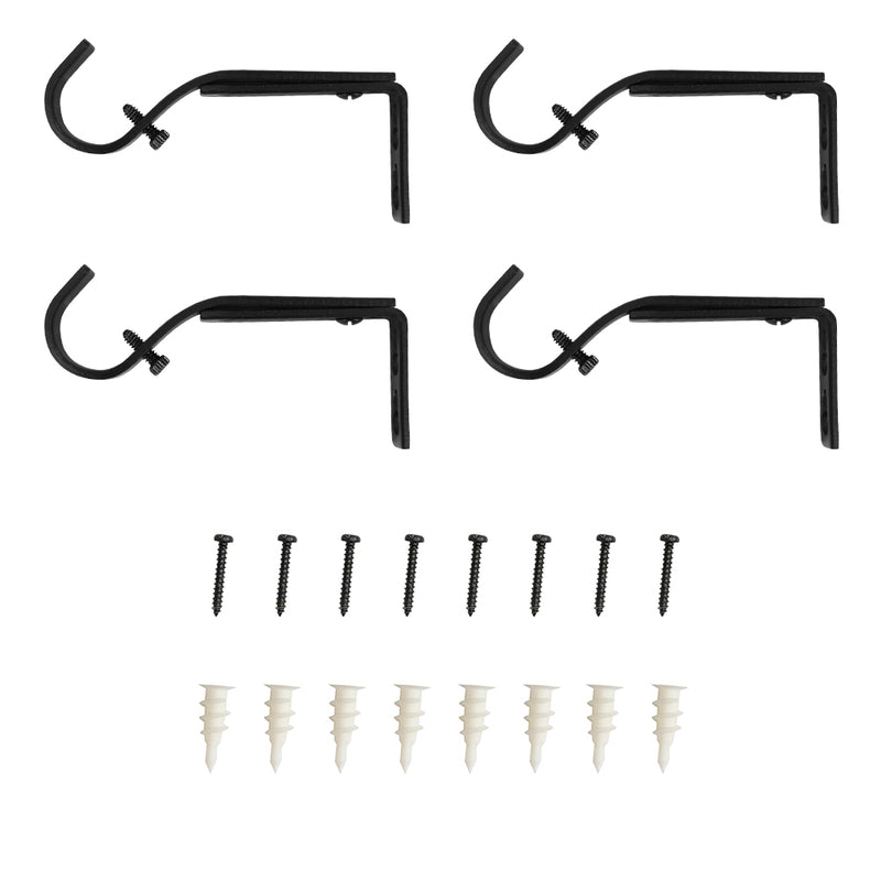 Adjustable Single Curtain Rod Brackets 1 in. (4-Piece)