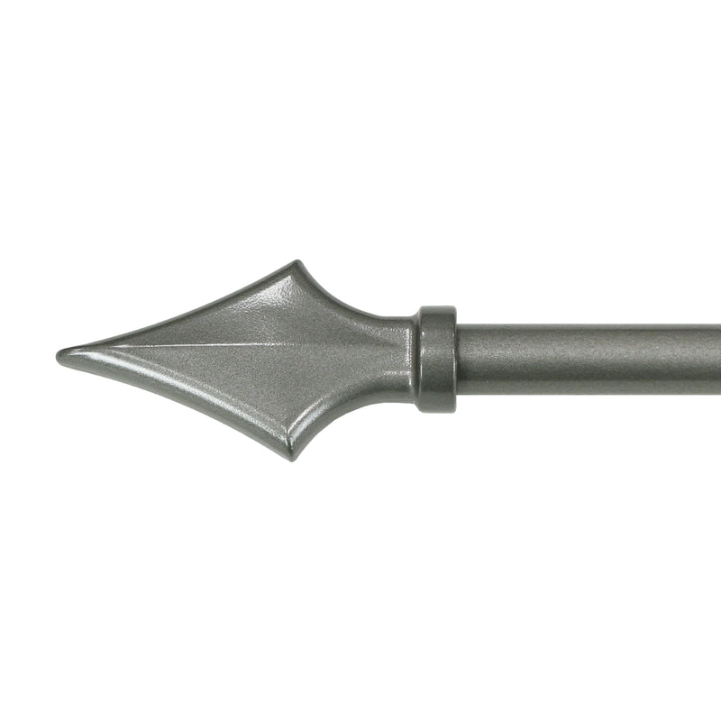 5/8" Drapery Single Curtain Rod Set with Arrow finials_Pewter