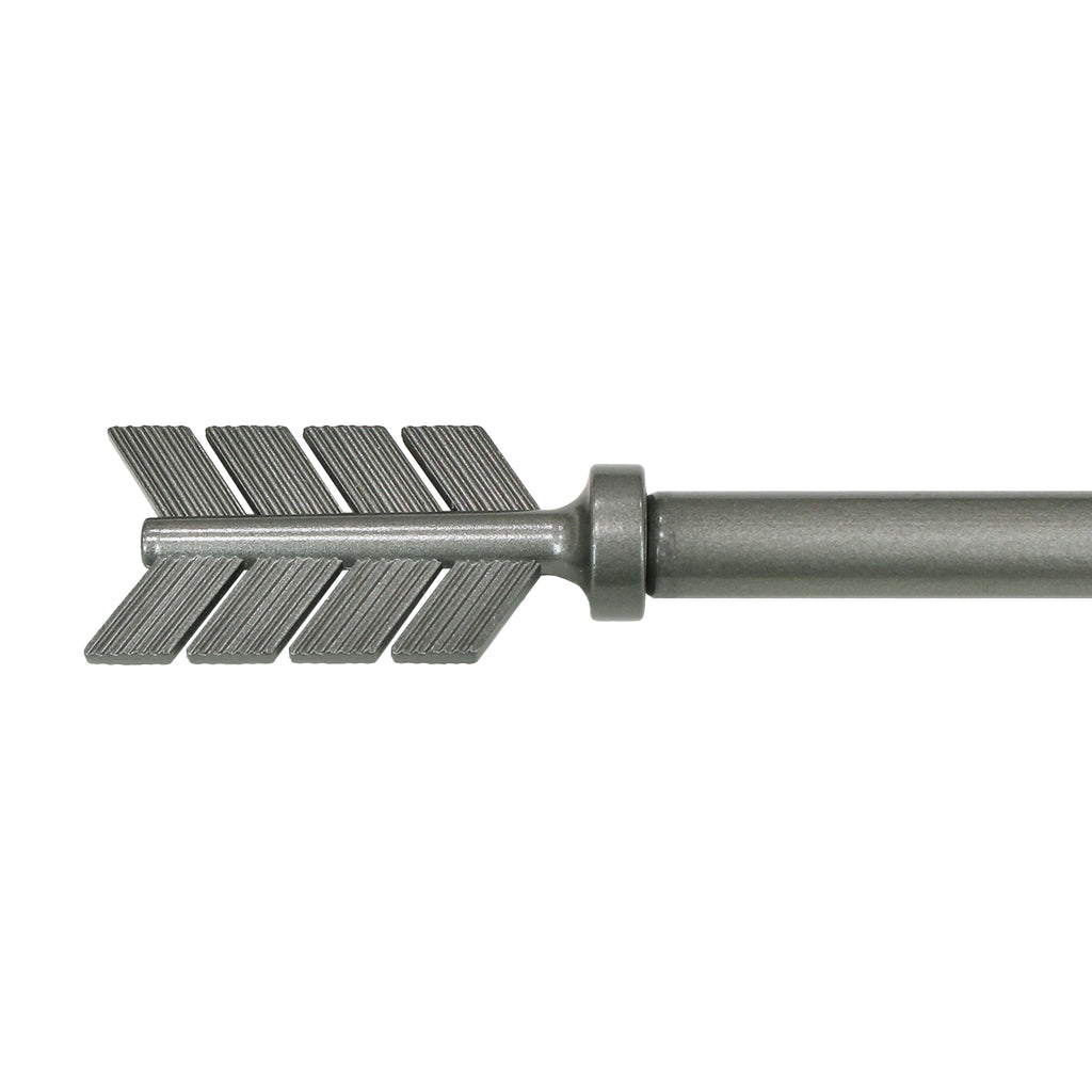 5/8" Drapery Single Curtain Rod Set with Arrow finials_Pewter