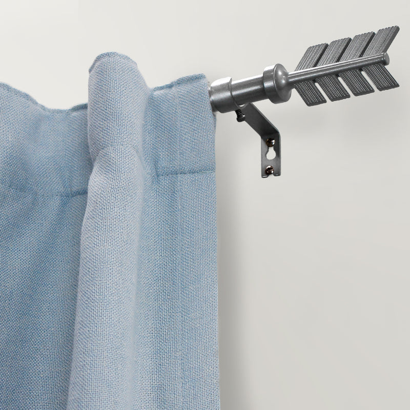 5/8" Drapery Single Curtain Rod Set with Arrow finials_Pewter