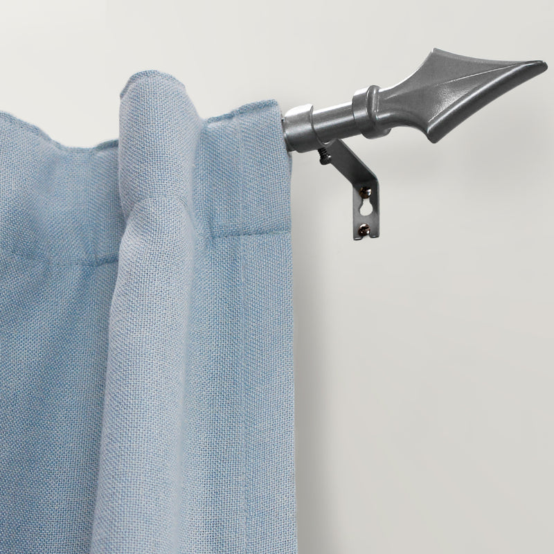 5/8" Drapery Single Curtain Rod Set with Arrow finials_Pewter