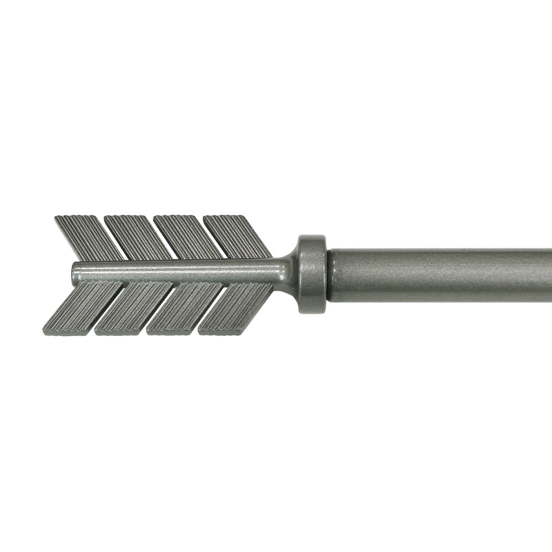 5/8" Drapery Single Curtain Rod Set with Arrow finials_Pewter