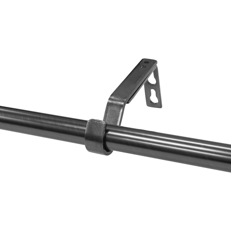 3/4" Drapery Single Curtain Rod Set with Square Cage Finials_Gunmetal