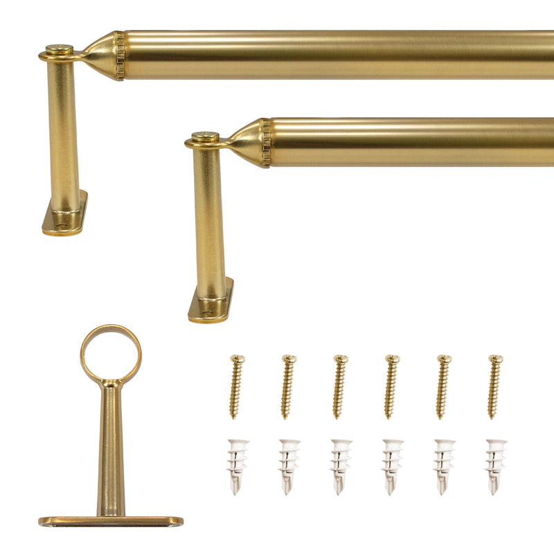 7/8" dia. Decorative Screw Curtain Rod_Brass