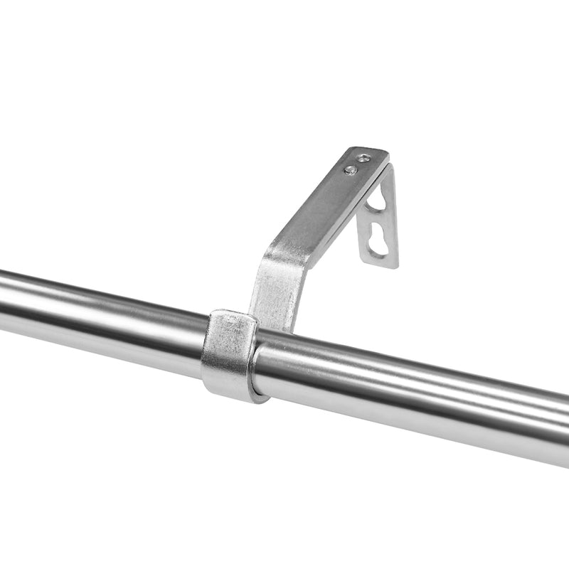 3/4" Drapery Single Curtain Rod Set with Crackled Ball Finials_Brushed Nickel