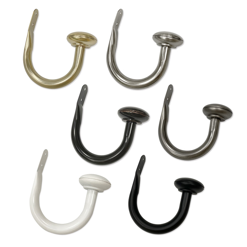 Set of 4 (3/4 in. dia.) Drapery Curtain Holdbacks in 6 colors