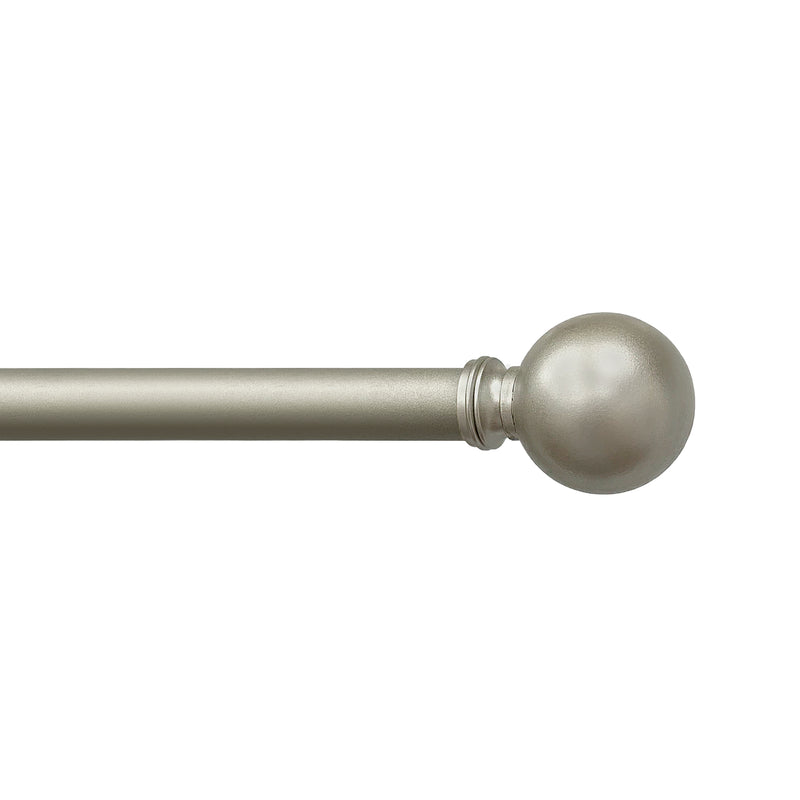 5/8" Drapery Single Curtain Rod Set with Sphere finials_Silver