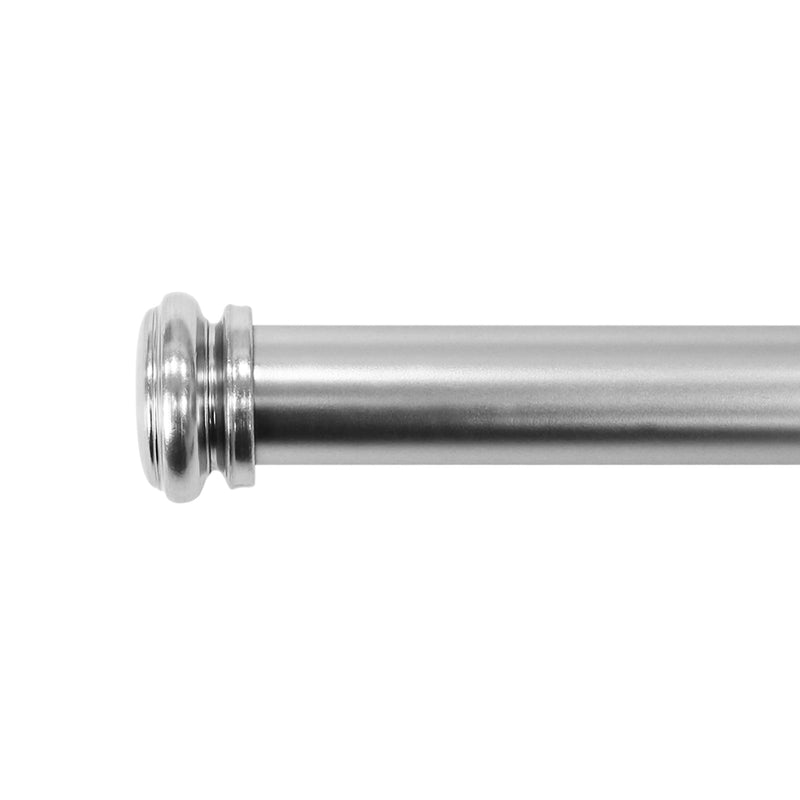 1" Drapery Single Curtain Rod Set with End Cap finials