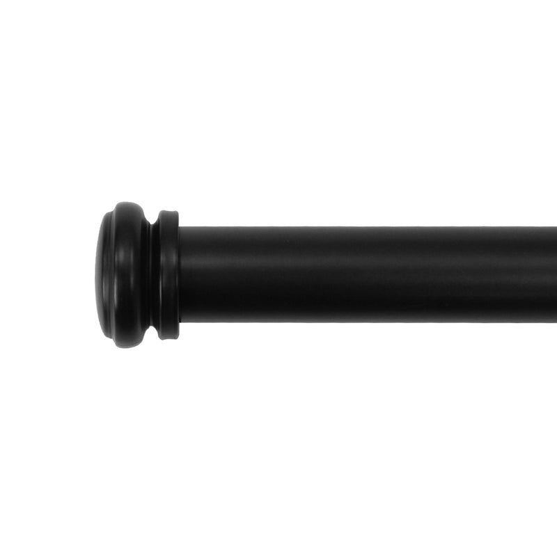 1" Drapery Single Curtain Rod Set with End Cap finials
