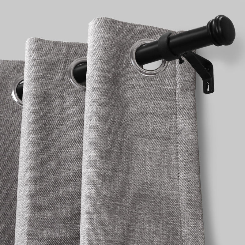 1" Drapery Single Curtain Rod Set with End Cap finials
