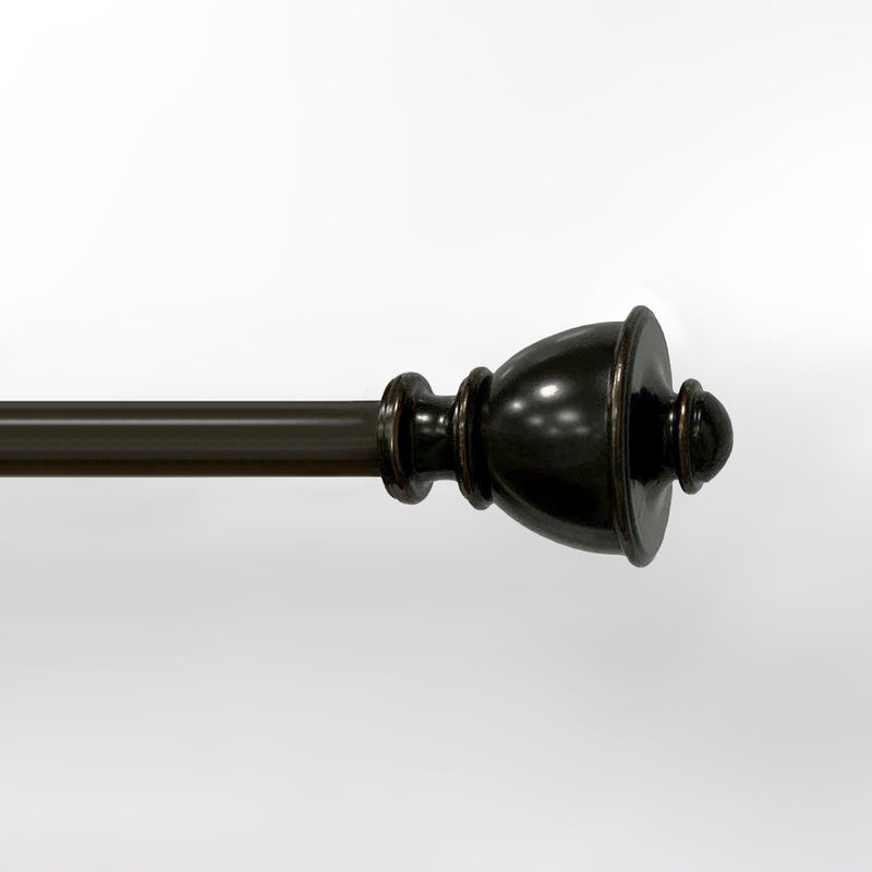 5/8" Drapery Single Curtain Rod Set with Decorative Urn Finials_Oil Rubbed Bronze
