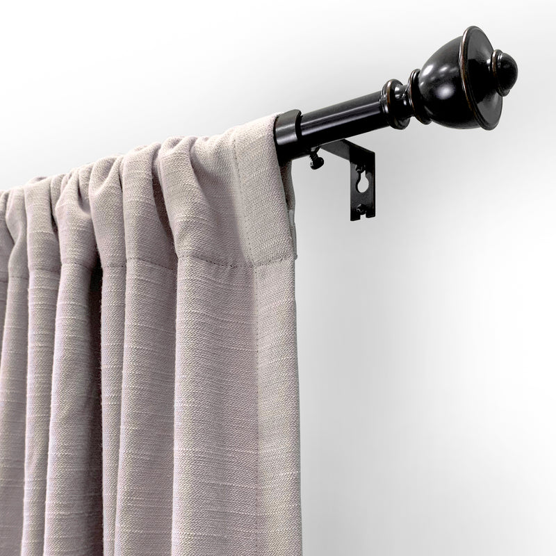 5/8" Drapery Single Curtain Rod Set with Decorative Urn Finials_Oil Rubbed Bronze