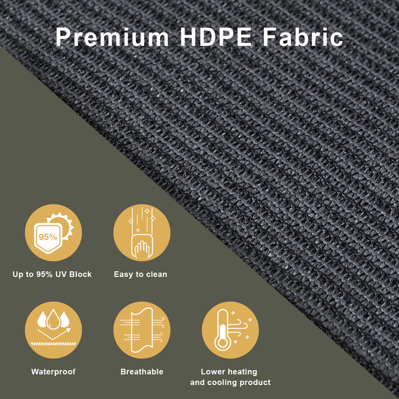 Lumi Outdoor Roll-Up Shade – Crank Operated – UV Protection, Weather-Resistant – Exterior Roller Blind for Patio, Balcony, Garden