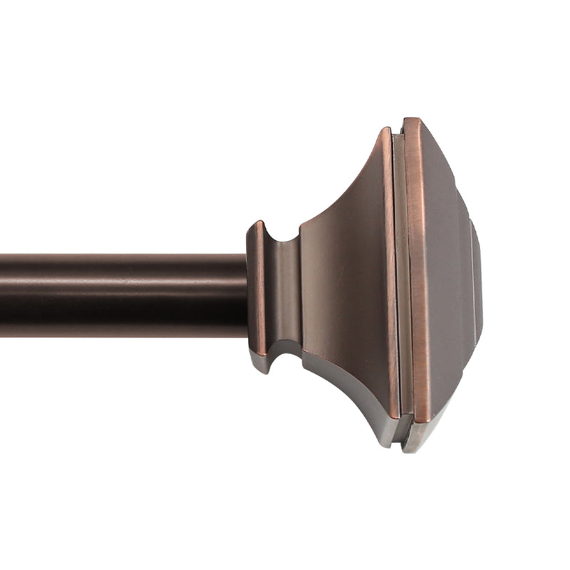 3/4" Drapery Single Curtain Rod Set with Square Finials_Oil Rubbed Bronze