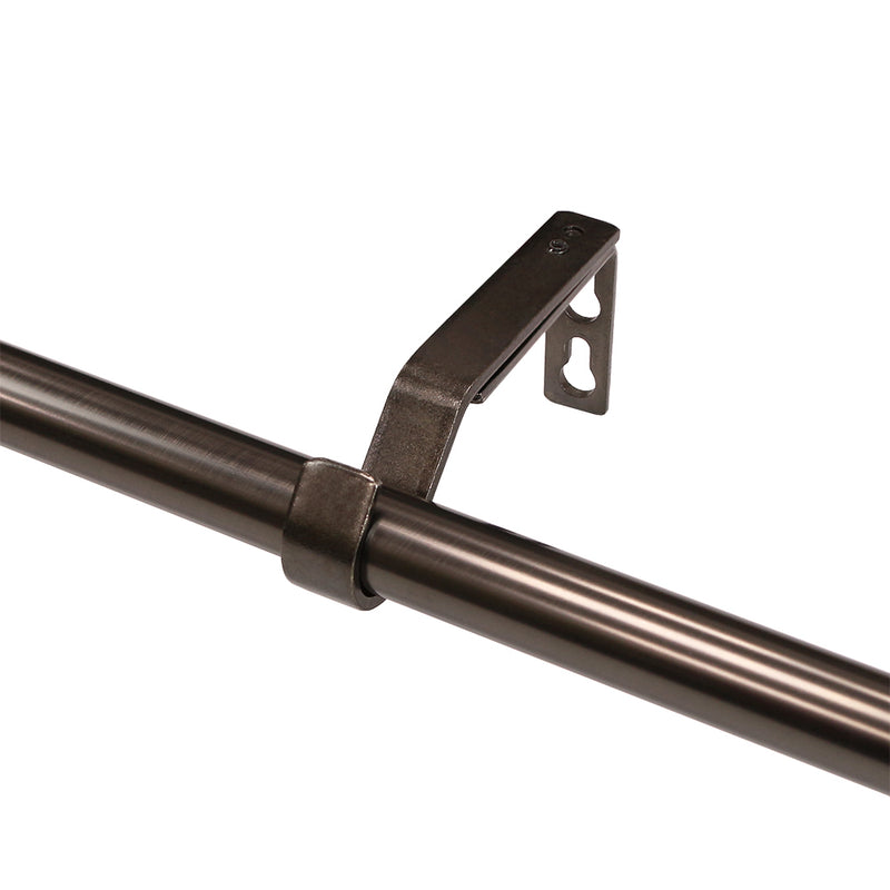 3/4" Drapery Single Curtain Rod Set with Square Finials_Oil Rubbed Bronze