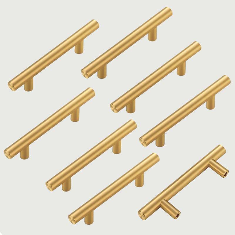 Stainless Steel Cabinet Handle Pull  5 Inch, Modern T-Bar Design, Bru   Lumi Home Furnishings