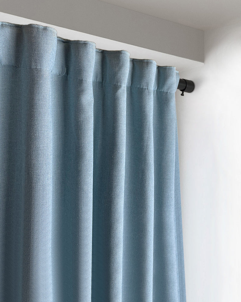 1" dia. Drapery Single Condo Curtain Rod Set _Matte Black