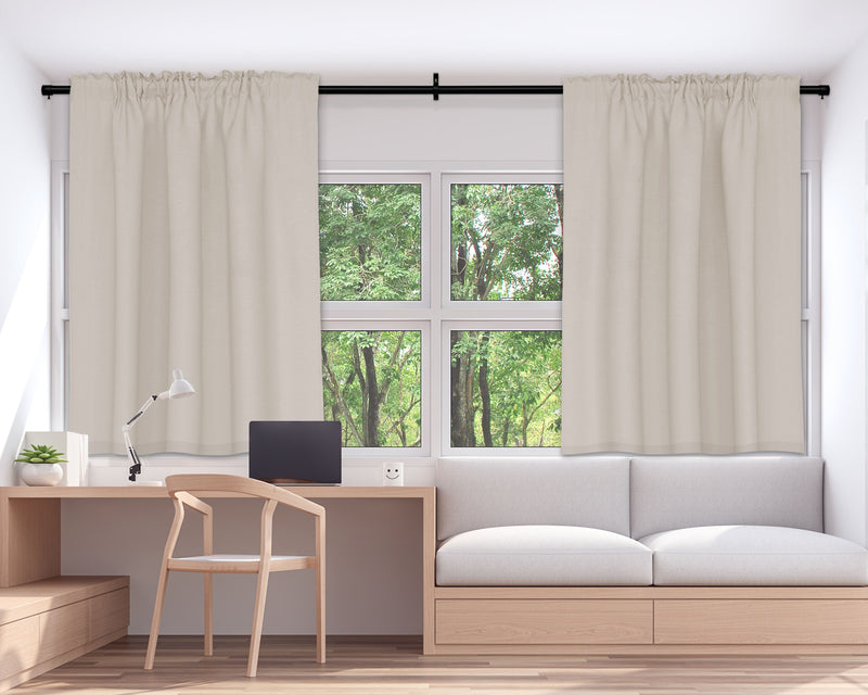 1" dia. Drapery Single Condo Curtain Rod Set _Matte Black