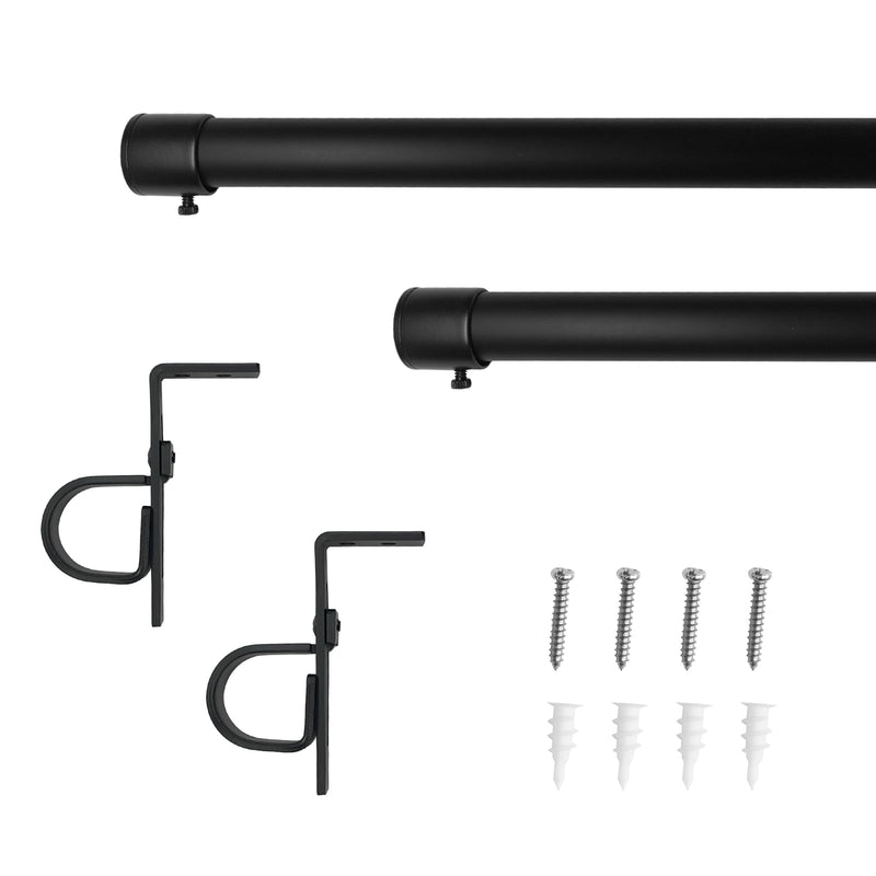 1" dia. Drapery Single Condo Curtain Rod Set _Matte Black
