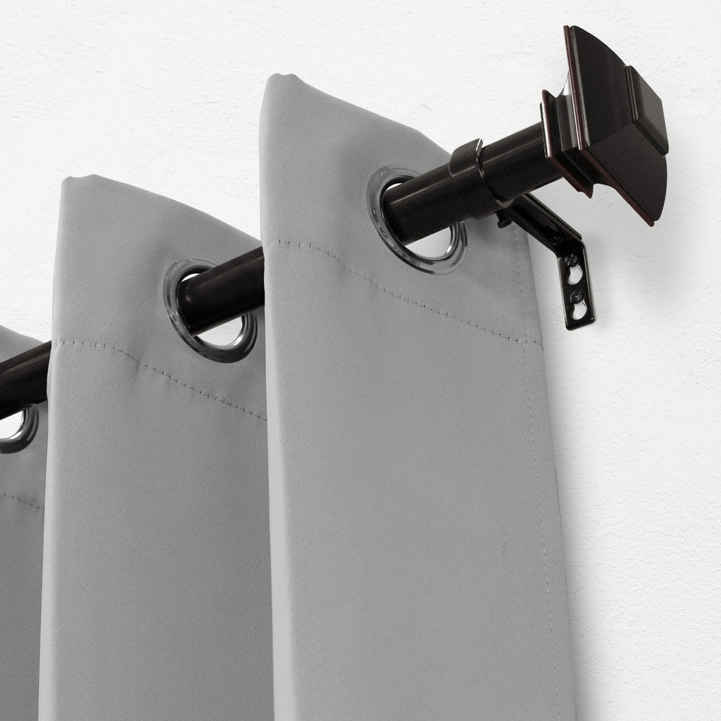 1" dia. Drapery Single Curtain Rod Set with Square Finials _Oil Rubbed Bronze