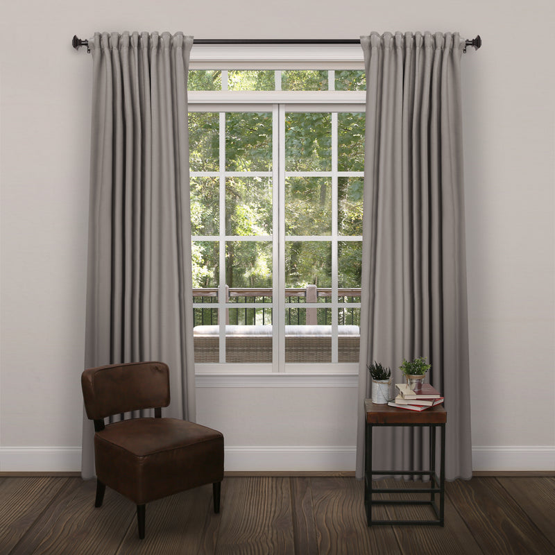 1" dia. Drapery Single Curtain Rod Set with Square Finials _Oil Rubbed Bronze