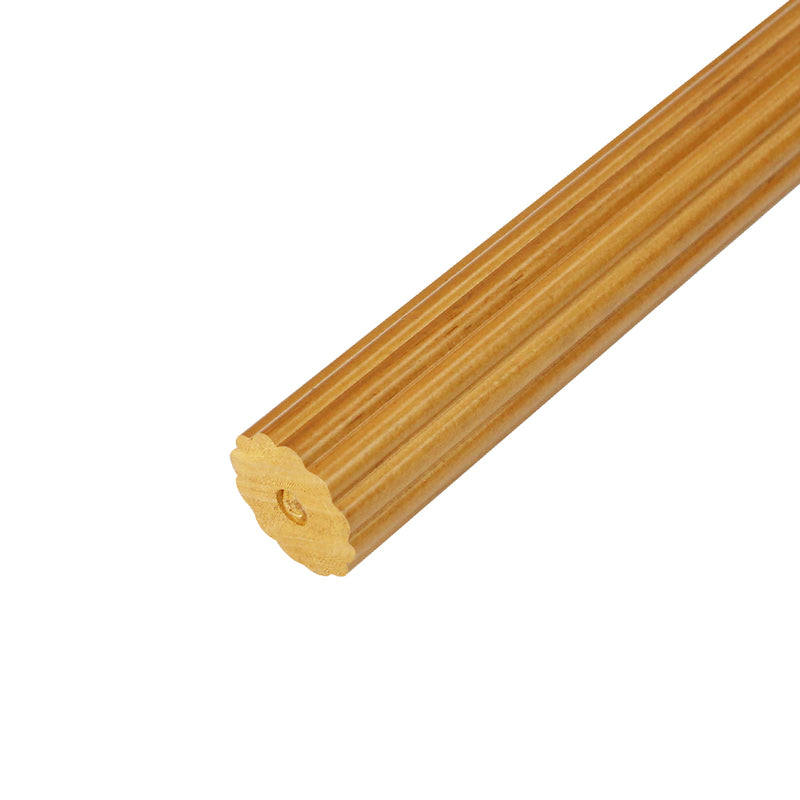(4FT & 6FT & 8FT) 1-3/8 in. Wood Single Curtain Rod in White/Heritage Oak/Mahogany
