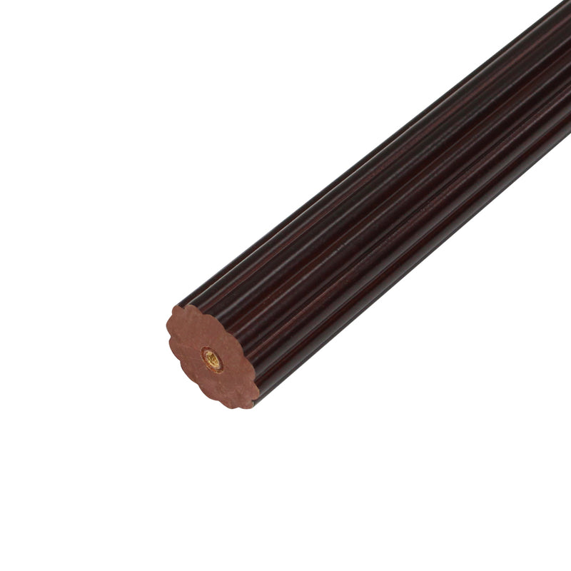 (4FT & 6FT & 8FT) 1-3/8 in. Wood Single Curtain Rod in White/Heritage Oak/Mahogany