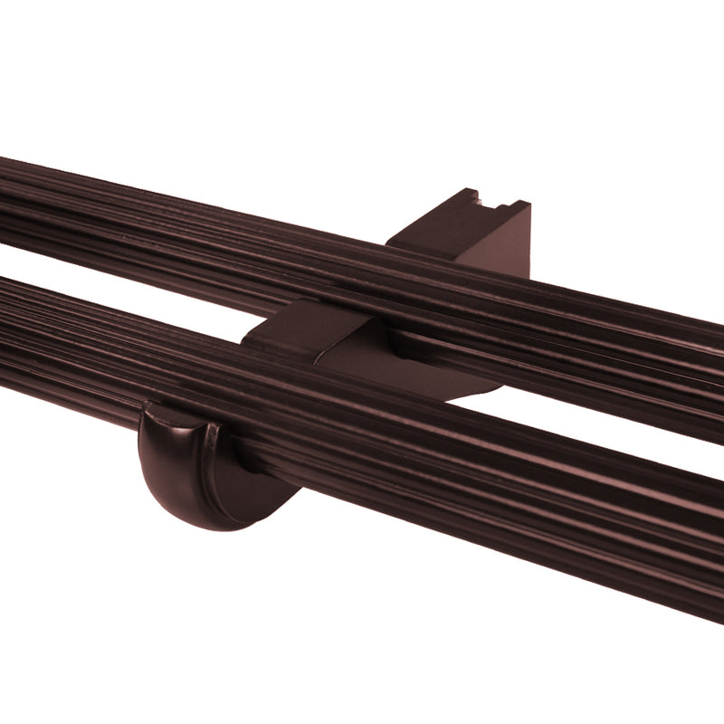 Wood Double Curtain Rod Bracket in White/Heritage Oak/Mahogany for 1-3/8 in. pole