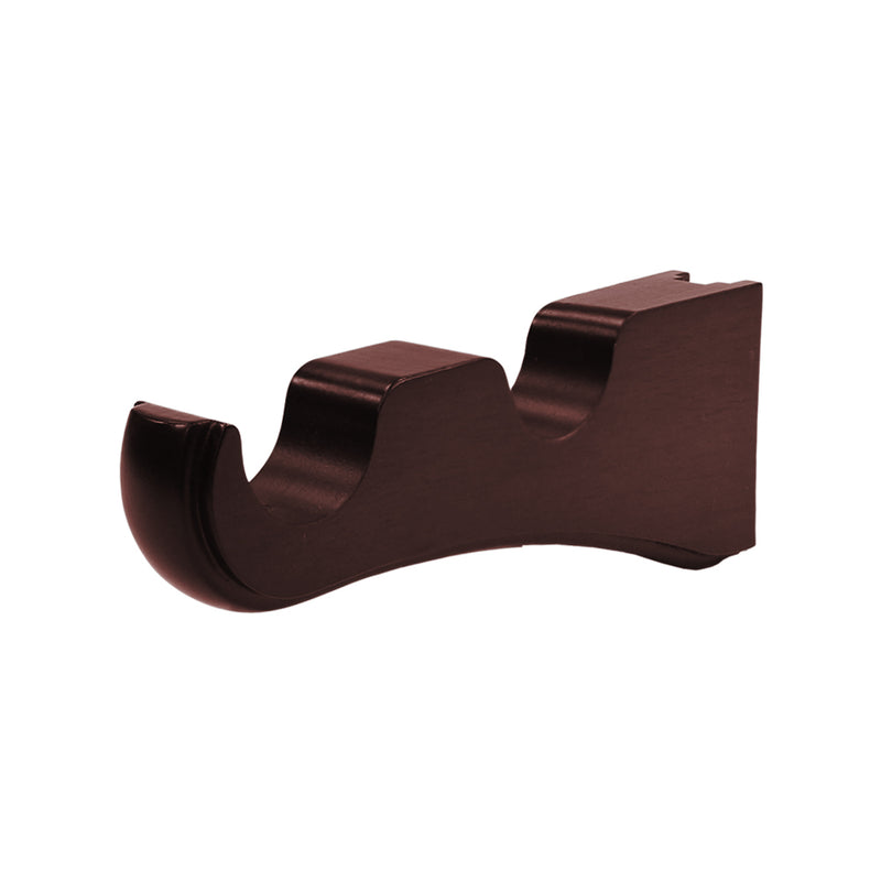 Wood Double Curtain Rod Bracket in White/Heritage Oak/Mahogany for 1-3/8 in. pole