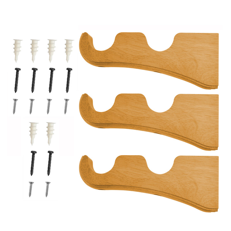 Wood Double Curtain Rod Bracket in White/Heritage Oak/Mahogany for 1-3/8 in. pole