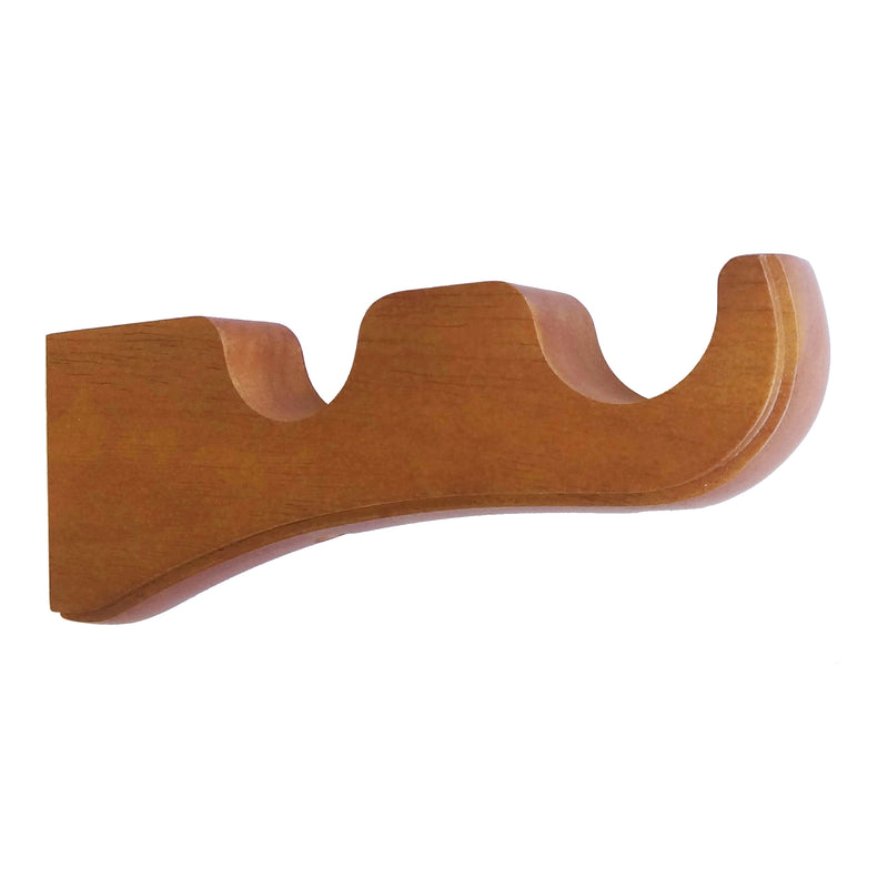 Wood Double Curtain Rod Bracket in White/Heritage Oak/Mahogany for 1-3/8 in. pole