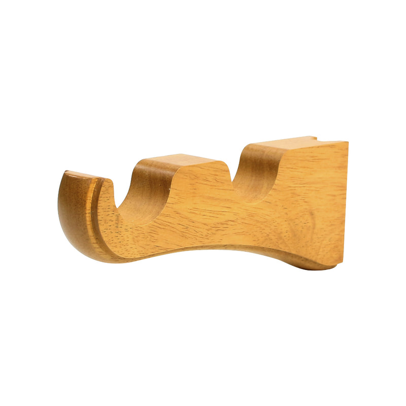 Wood Double Curtain Rod Bracket in White/Heritage Oak/Mahogany for 1-3/8 in. pole