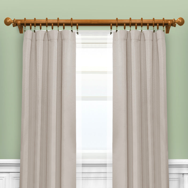 Wood Double Curtain Rod Bracket in White/Heritage Oak/Mahogany for 1-3/8 in. pole