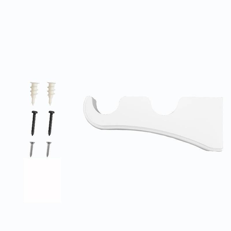 Wood Double Curtain Rod Bracket in White/Heritage Oak/Mahogany for 1-3/8 in. pole