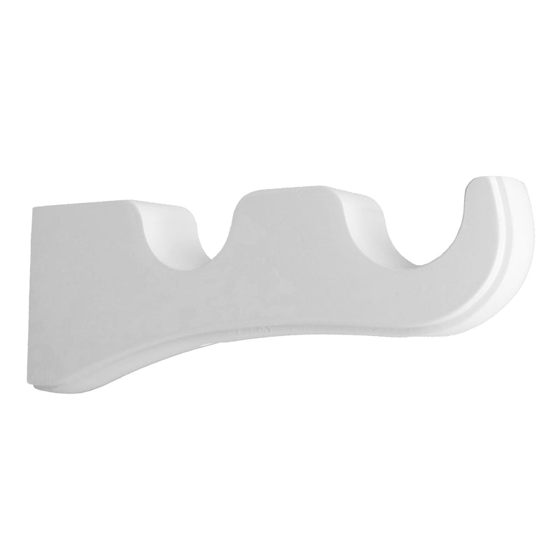 Wood Double Curtain Rod Bracket in White/Heritage Oak/Mahogany for 1-3/8 in. pole