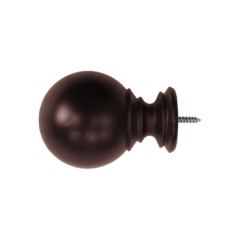 Wood Ball Finials in White/Heritage Oak/Mahogany for 1-3/8 in. pole (2-Pack)