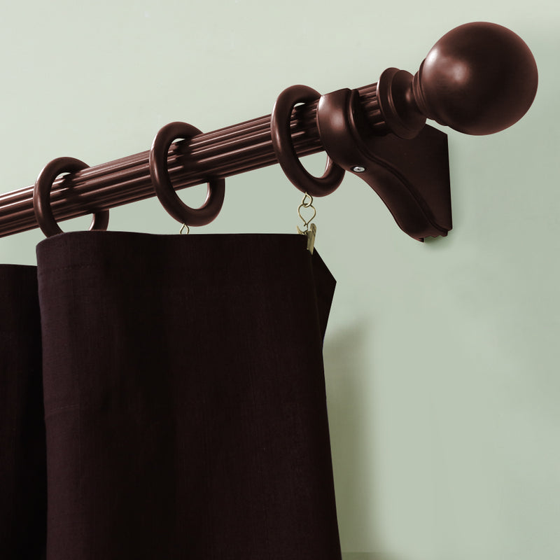 Wood Ball Finials in White/Heritage Oak/Mahogany for 1-3/8 in. pole (2-Pack)