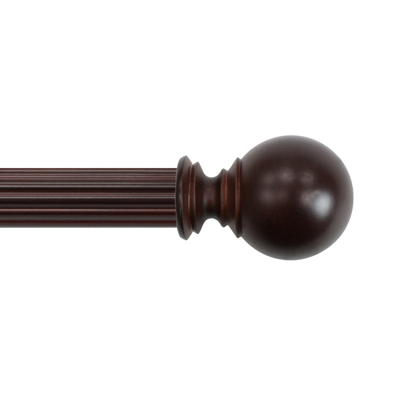 Wood Ball Finials in White/Heritage Oak/Mahogany for 1-3/8 in. pole (2-Pack)