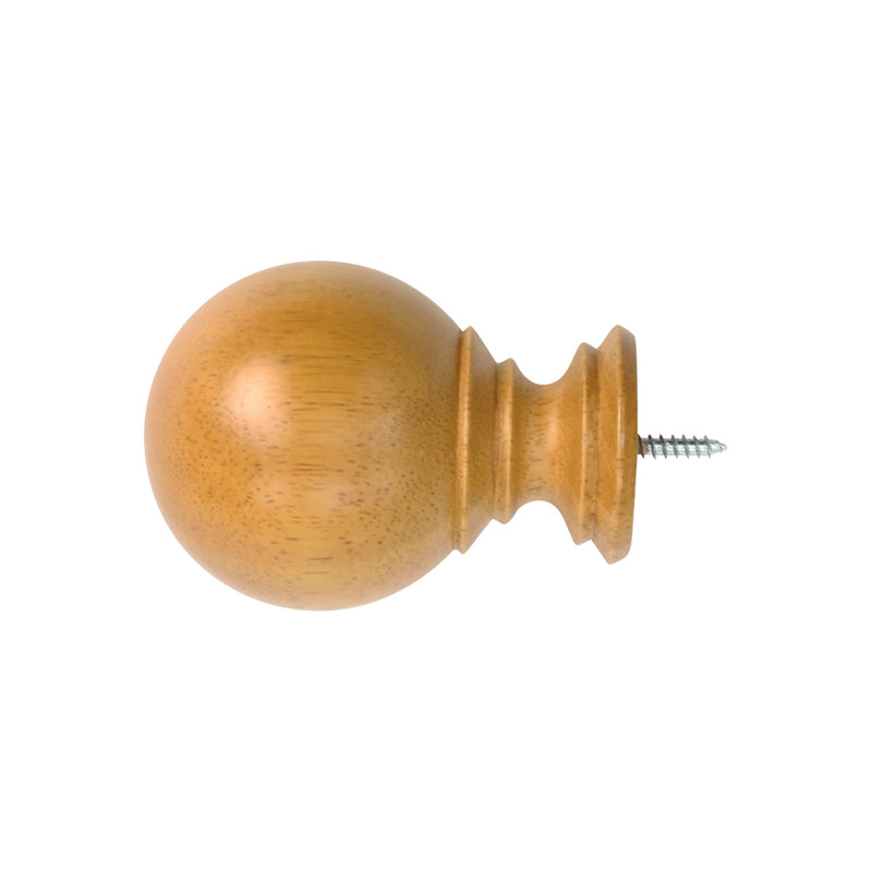 Wood Ball Finials in White/Heritage Oak/Mahogany for 1-3/8 in. pole (2-Pack)
