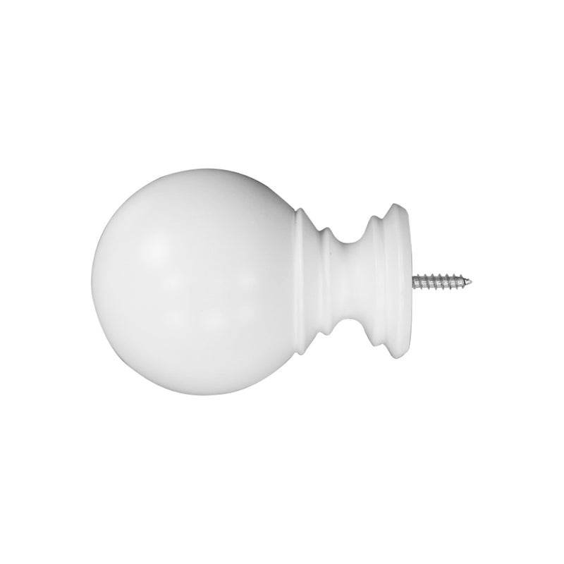 Wood Ball Finials in White/Heritage Oak/Mahogany for 1-3/8 in. pole (2-Pack)
