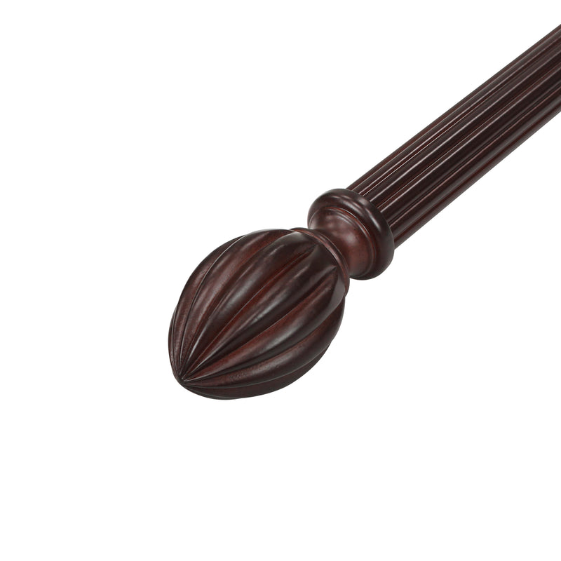 Wood Bullet Finials in White/Mahogany for 1-3/8 in. pole (2-Pack)